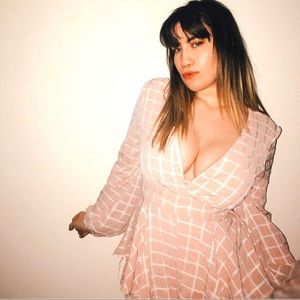 Pink grid romper